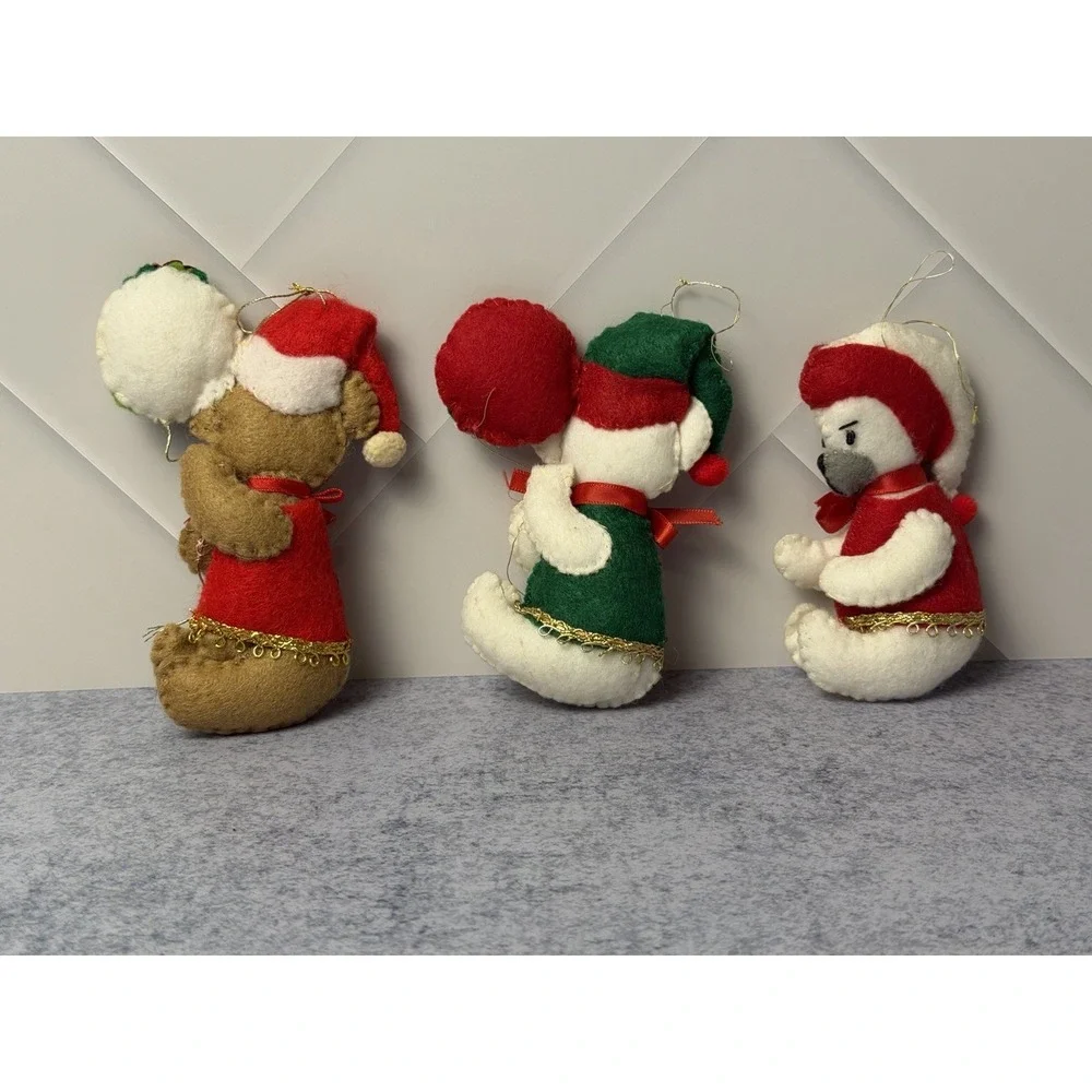 Lot of 3 Vintage Felt Stocking Ornaments 5